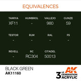 AK11160 Black Green 17ml Acrylics 3rd Generation AK Interactive 