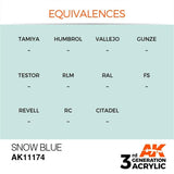 AK11174 Snow Blue 17ml Acrylics 3rd Generation AK Interactive 