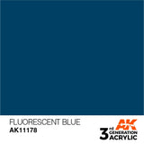 AK11178 Fluorescent Blue 17ml Acrylics 3rd Generation AK Interactive 