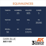 AK11181 Dark Blue 17ml Acrylics 3rd Generation AK Interactive 