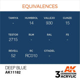 AK11182 Deep Blue 17ml Acrylics 3rd Generation AK Interactive 