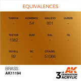 AK11194 Brass 17ml Acrylics 3rd Generation AK Interactive 