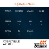AK11201 Cobalt Blue 17ml Acrylics 3rd Generation AK Interactive 