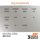 AK11210 Natural Steel 17ml Acrylics 3rd Generation AK Interactive 
