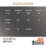 AK11212 Gun Metal 17ml Acrylics 3rd Generation AK Interactive 