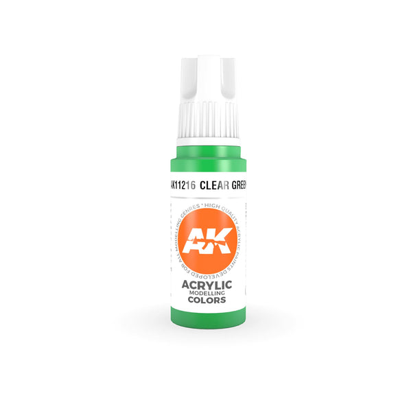 AK11216 Clear Green 17ml Acrylics 3rd Generation AK Interactive 