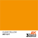 AK11217 Clear Yellow 17ml Acrylics 3rd Generation AK Interactive 