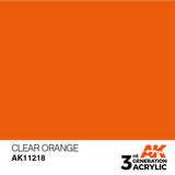 AK11218 Clear Orange 17ml Acrylics 3rd Generation AK Interactive 