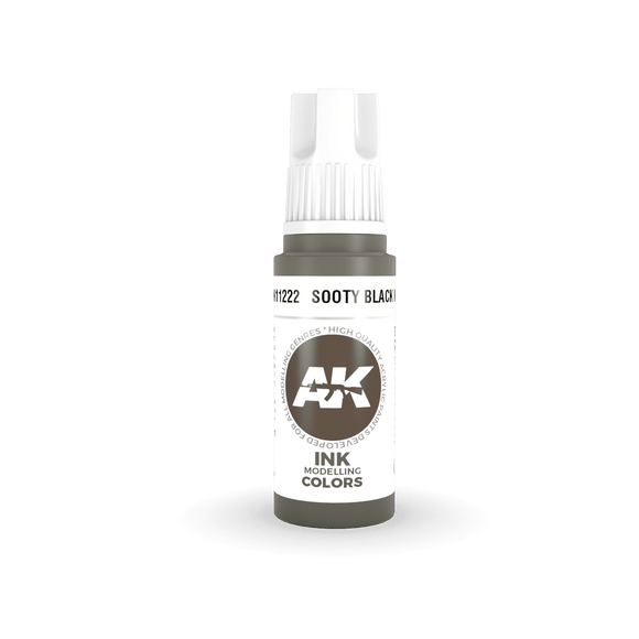 AK11222 Sooty Black INK 17ml Acrylics 3rd Generation AK Interactive 