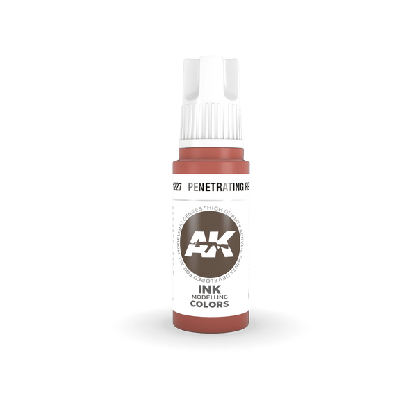 AK11227 Penetrating Red INK 17ml Acrylics 3rd Generation AK Interactive 