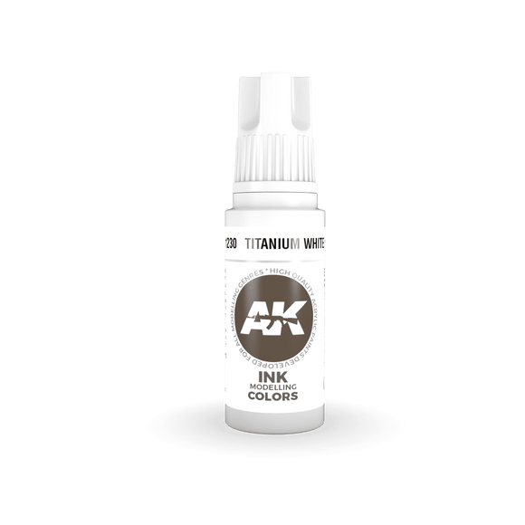 AK11230 Titanium White INK 17ml Acrylics 3rd Generation AK Interactive 