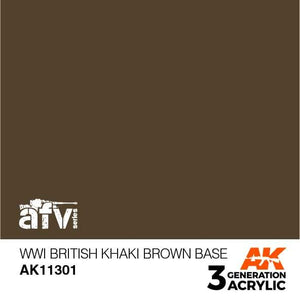 AK11301 WWI British Khaki Brown Base Acrylics 3rd Generation - AFV AK Interactive 