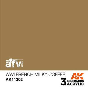 AK11302 WWI French Milky Coffee Acrylics 3rd Generation - AFV AK Interactive 