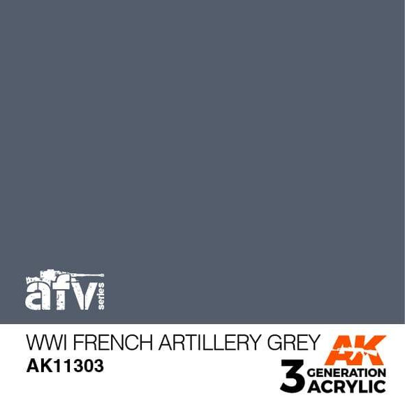 AK11303 WWI French Artillery Grey Acrylics 3rd Generation - AFV AK Interactive 