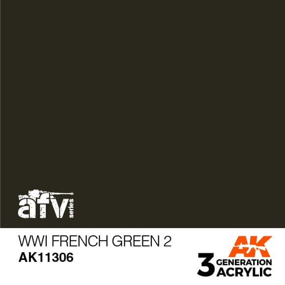 AK11306 WWI French Green 2 Acrylics 3rd Generation - AFV AK Interactive 