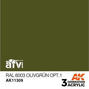 AK11309 RAL 6003 Olivgrün opt.1 Acrylics 3rd Generation - AFV AK Interactive 