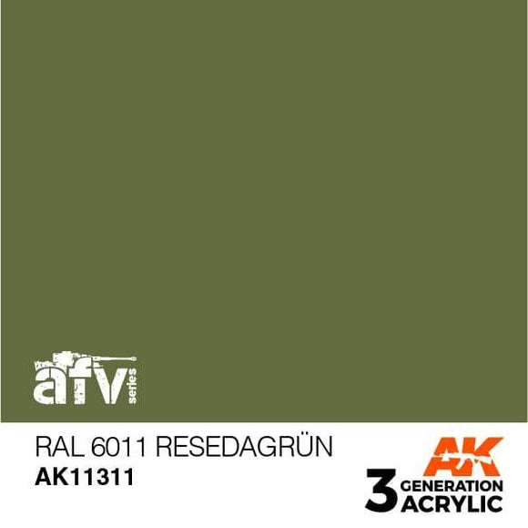 AK11311 RAL 6011 Resedagrün Acrylics 3rd Generation - AFV AK Interactive 