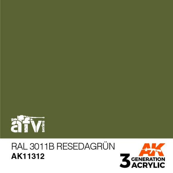 AK11312 RAL 6011B Resedagrün Acrylics 3rd Generation - AFV AK Interactive 