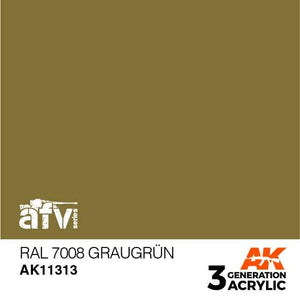 AK11313 RAL 7008 Graugrün Acrylics 3rd Generation - AFV AK Interactive 