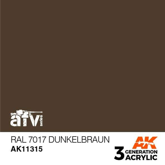 AK11315 RAL 7017 Dunkelbraun Acrylics 3rd Generation - AFV AK Interactive 