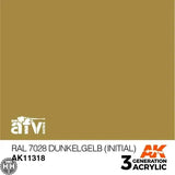 AK11318 RAL 7028 Dunkelgelb (Initial) Acrylics 3rd Generation - AFV AK Interactive 
