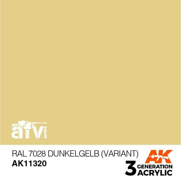 AK11320 RAL 7028 Dunkelgelb (Variant) Acrylics 3rd Generation - AFV AK Interactive 