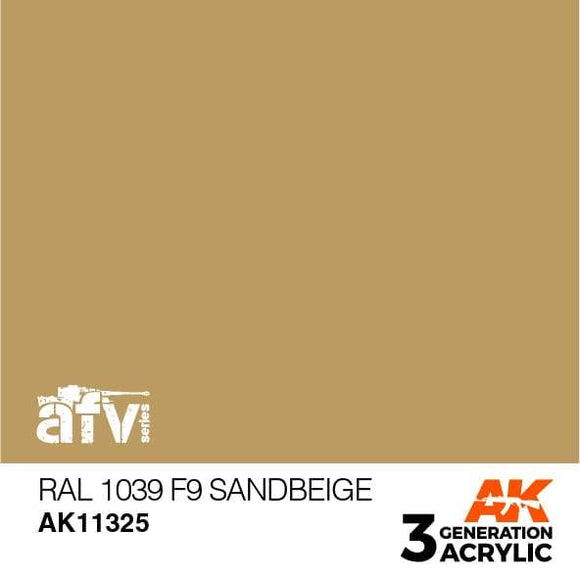 AK11325 RAL 1039 F9 Sandbeige Acrylics 3rd Generation - AFV AK Interactive 