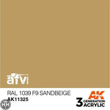 AK11325 RAL 1039 F9 Sandbeige Acrylics 3rd Generation - AFV AK Interactive 