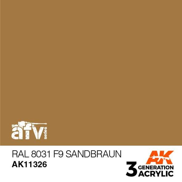 AK11326 RAL 8031 F9 Sandbraun Acrylics 3rd Generation - AFV AK Interactive 