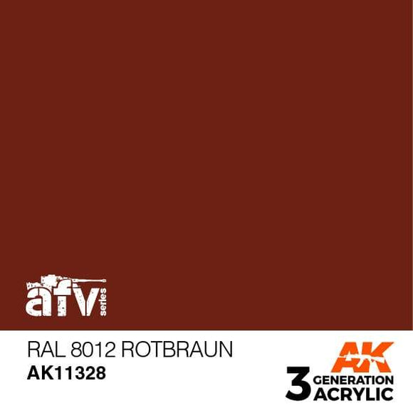 AK11328 RAL 8012 Rotbraun Acrylics 3rd Generation - AFV AK Interactive 