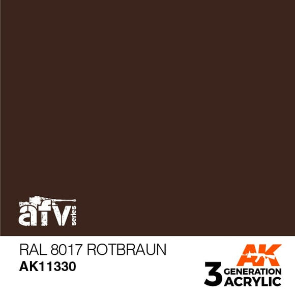 AK11330 RAL 8017 Rotbraun Acrylics 3rd Generation - AFV AK Interactive 