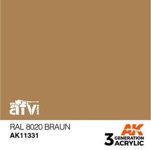 AK11331 RAL 8020 Braun Acrylics 3rd Generation - AFV AK Interactive 