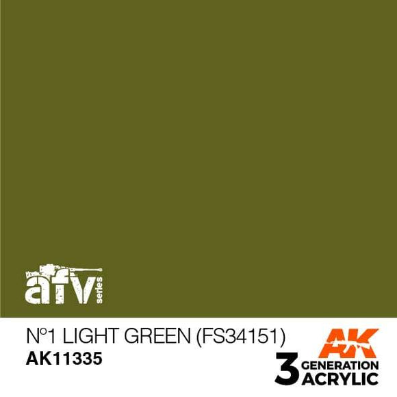 AK11335 Nº1 Light Green (FS34151) Acrylics 3rd Generation - AFV AK Interactive 