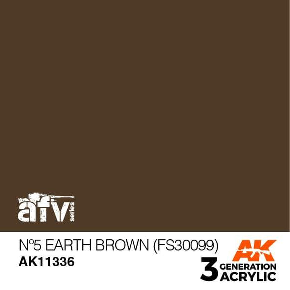 AK11336 Nº5 Earth Brown (FS30099) Acrylics 3rd Generation - AFV AK Interactive 