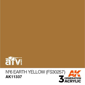 AK11337 Nº6 Earth Yellow (FS30257) Acrylics 3rd Generation - AFV AK Interactive 