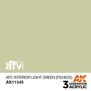 AK11345 APC Interior Light Green (FS24533) Acrylics 3rd Generation - AFV AK Interactive 