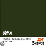 AK11346 Forest Green (FS34079) Acrylics 3rd Generation - AFV AK Interactive 
