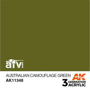 AK11348 Australian Camouflage Green Acrylics 3rd Generation - AFV AK Interactive 