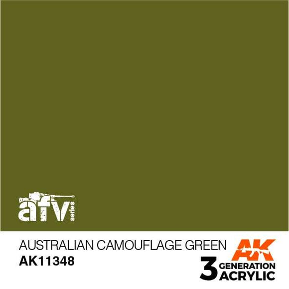 AK11348 Australian Camouflage Green Acrylics 3rd Generation - AFV AK Interactive 