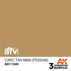 AK11349 CARC Tan 686A (FS33446) Acrylics 3rd Generation - AFV AK Interactive 