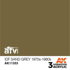 AK11353 IDF Sand Grey 1970s-1980s Acrylics 3rd Generation - AFV AK Interactive 