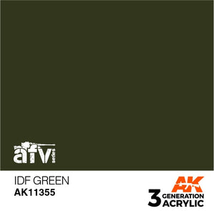 AK11355 IDF Green Acrylics 3rd Generation - AFV AK Interactive 