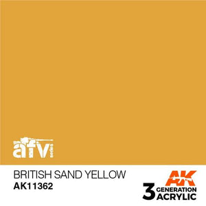 AK11362 British Sand Yellow Acrylics 3rd Generation - AFV AK Interactive 