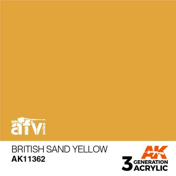 AK11362 British Sand Yellow Acrylics 3rd Generation - AFV AK Interactive 