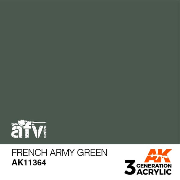 AK11364 French Army Green Acrylics 3rd Generation - AFV AK Interactive 