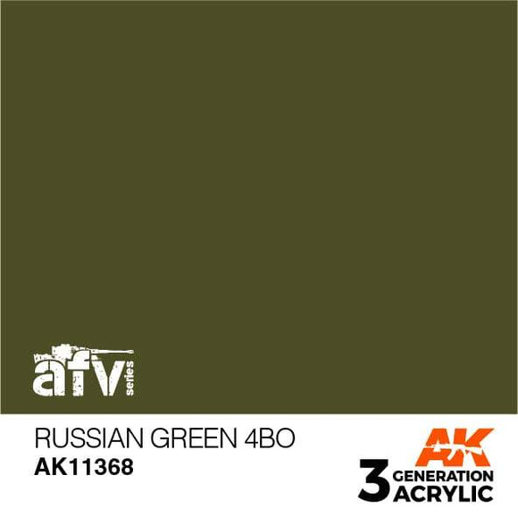 AK11368 Russian Green 4BO Acrylics 3rd Generation - AFV AK Interactive 