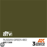 AK11368 Russian Green 4BO Acrylics 3rd Generation - AFV AK Interactive 