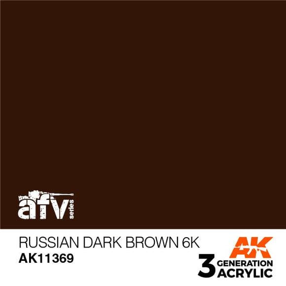 AK11369 Russian Dark Brown 6K Acrylics 3rd Generation - AFV AK Interactive 