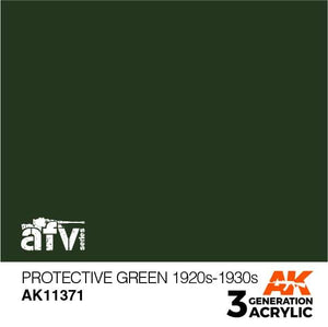 AK11371 Protective Green 1920s-1930s Acrylics 3rd Generation - AFV AK Interactive 