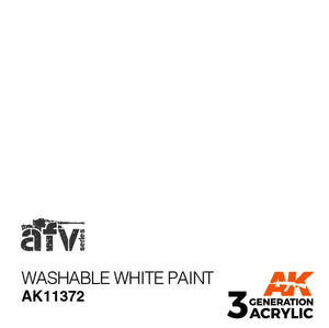 AK11372 Washable White Paint Acrylics 3rd Generation - AFV AK Interactive 